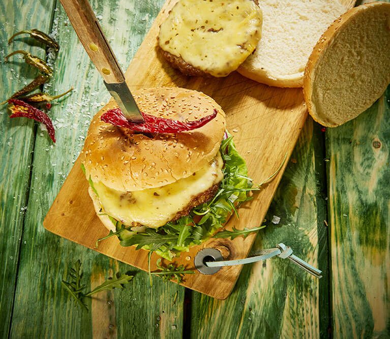 #12 115 gr hamborgari með öllu