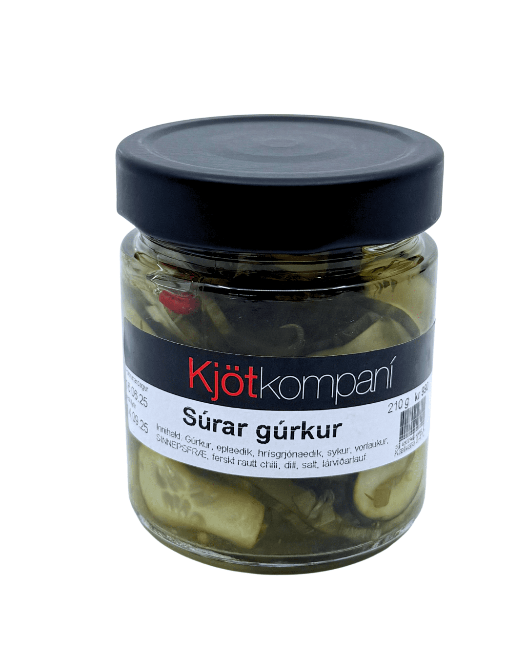 Súrar gúrkur 210 gr